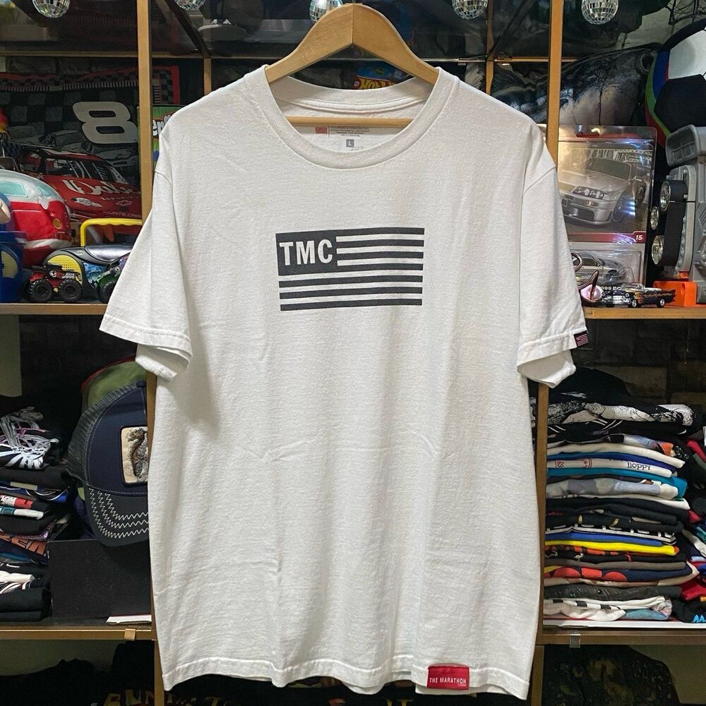 The Marathon Clothing TMC Flag White T-Shirt Nipsey Hussle Crenshaw Men's Large